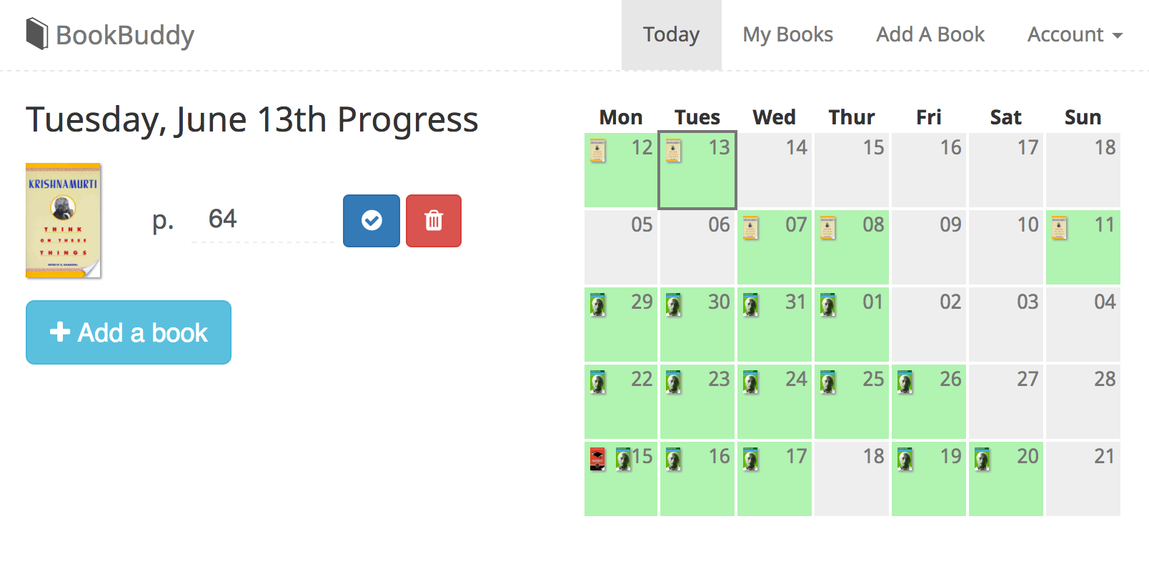 progress calendar